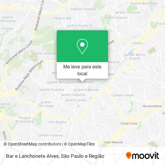 Bar e Lanchonete Alves mapa