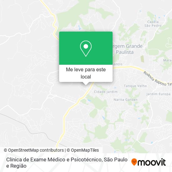 Clínica de Exame Médico e Psicotécnico mapa