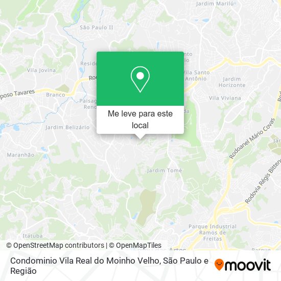 Condominio Vila Real do Moinho Velho mapa