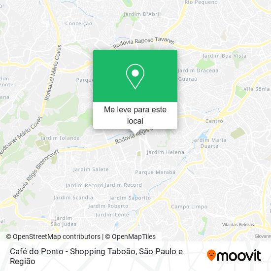 Café do Ponto - Shopping Taboão mapa