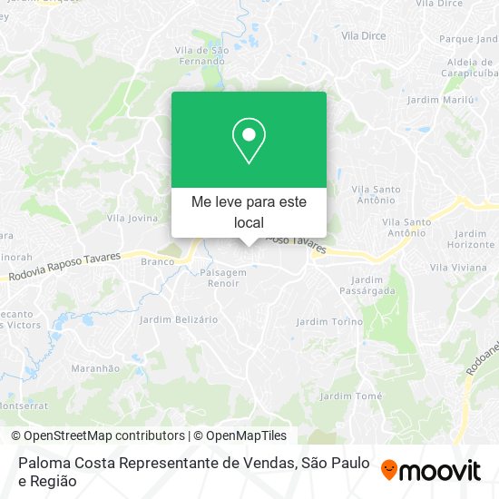 Paloma Costa Representante de Vendas mapa