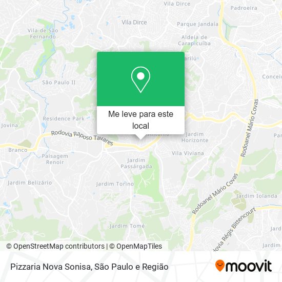 Pizzaria Nova Sonisa mapa