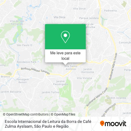 Escola Internacional de Leitura da Borra de Café Zulma Ayslaam mapa