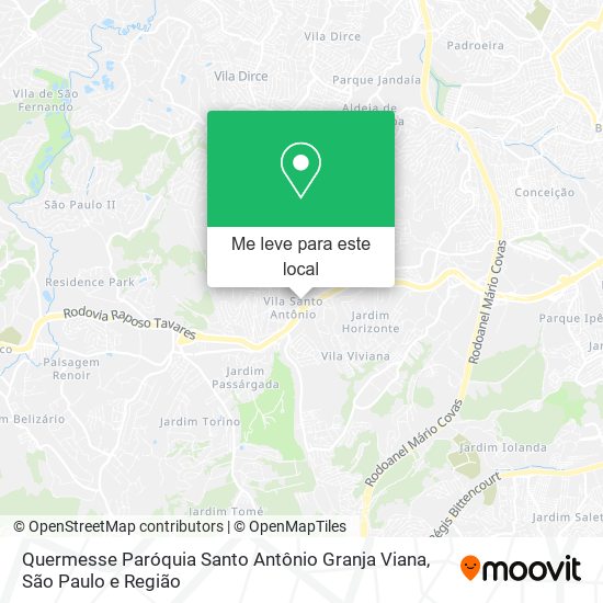 Quermesse Paróquia Santo Antônio Granja Viana mapa