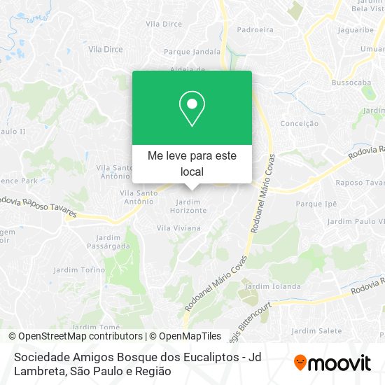 Sociedade Amigos Bosque dos Eucaliptos - Jd Lambreta mapa