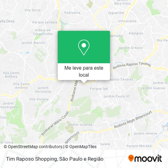 Tim Raposo Shopping mapa