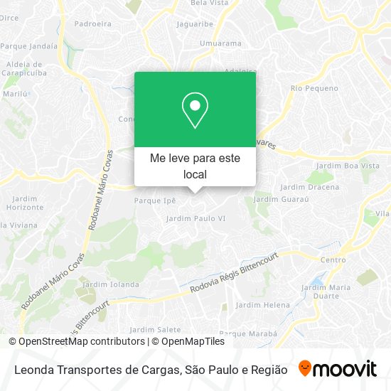 Leonda Transportes de Cargas mapa