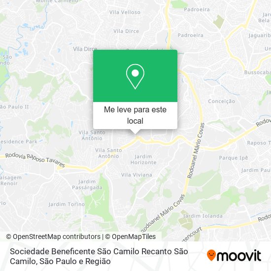 Sociedade Beneficente São Camilo Recanto São Camilo mapa