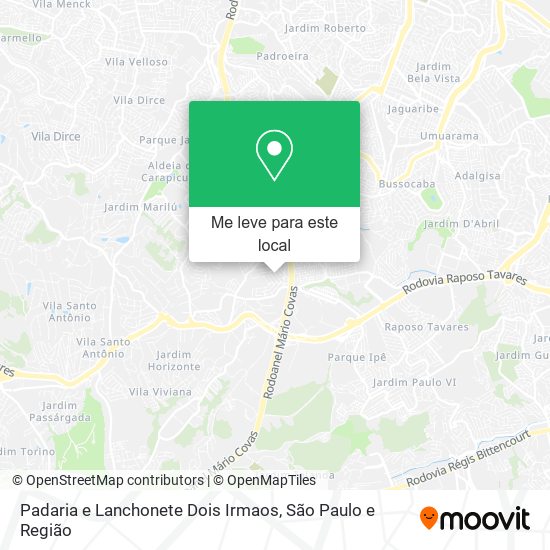 Padaria e Lanchonete Dois Irmaos mapa