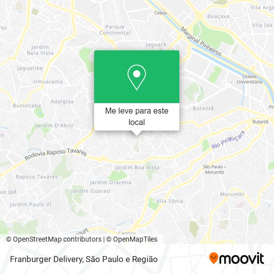 Franburger Delivery mapa