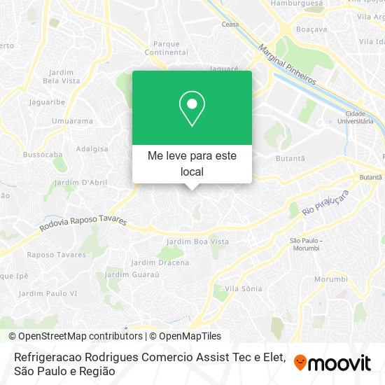 Refrigeracao Rodrigues Comercio Assist Tec e Elet mapa