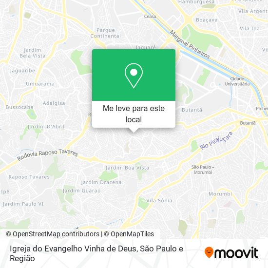 Igreja do Evangelho Vinha de Deus mapa