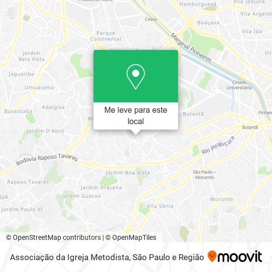 Associação da Igreja Metodista mapa