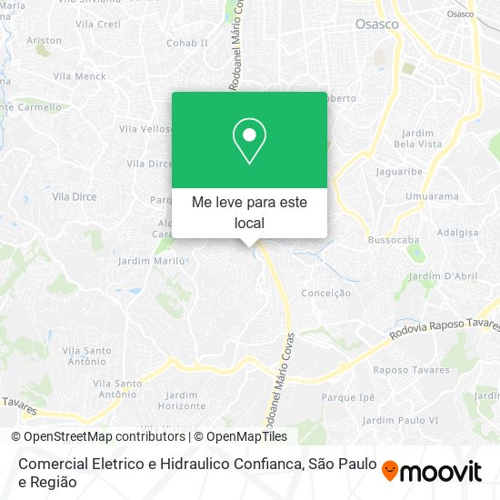 Comercial Eletrico e Hidraulico Confianca mapa