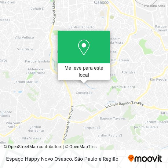 Espaço Happy Novo Osasco mapa