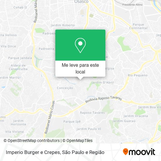 Imperio Burger e Crepes mapa