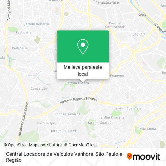 Central Locadora de Veículos Vanhora mapa