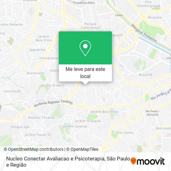 Nucleo Conectar Avaliacao e Psicoterapia mapa