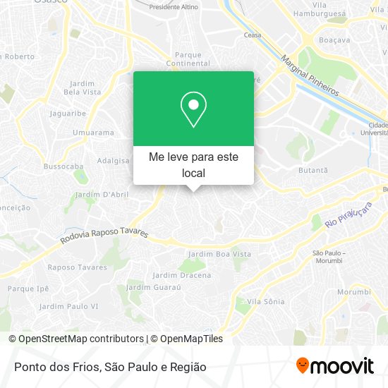 Ponto dos Frios mapa