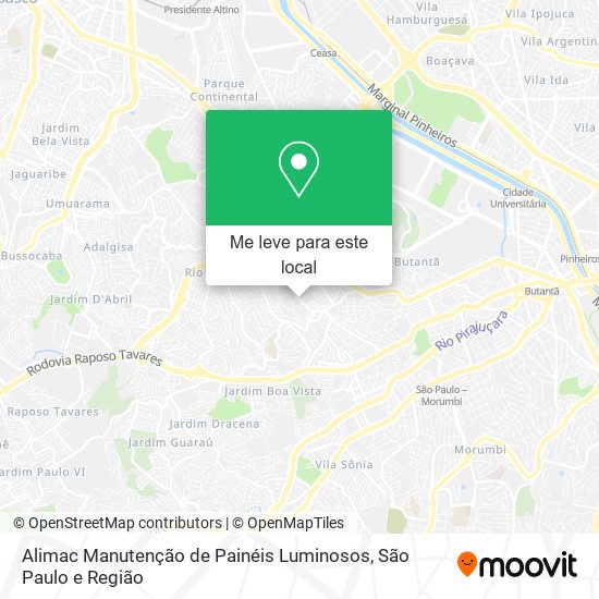 Alimac Manutenção de Painéis Luminosos mapa