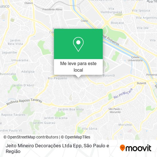 Jeito Mineiro Decorações Ltda Epp mapa