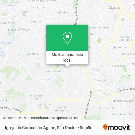 Igreja da Comunhão Ágape mapa