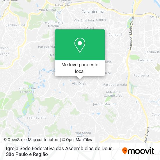 Igreja Sede Federativa das Assembléias de Deus mapa