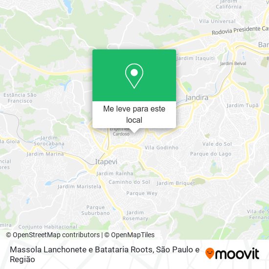 Massola Lanchonete e Batataria Roots mapa