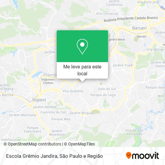 Escola Grêmio Jandira mapa