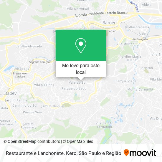 Restaurante e Lanchonete. Kero mapa
