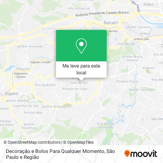 Decoração e Bolos Para Qualquer Momento mapa