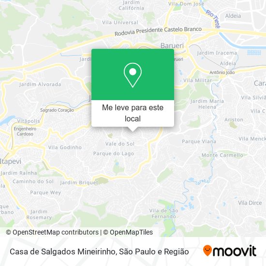 Casa de Salgados Mineirinho mapa