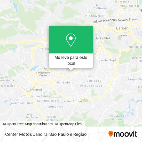 Como chegar até Center Motos Jandira de Ônibus ou Trem?