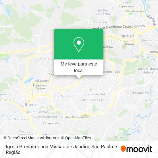 Igreja Presbiteriana Missao de Jandira mapa