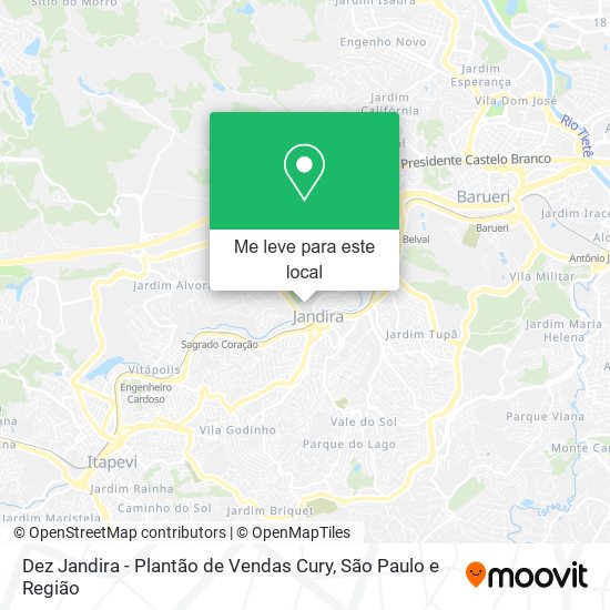 Dez Jandira - Plantão de Vendas Cury mapa