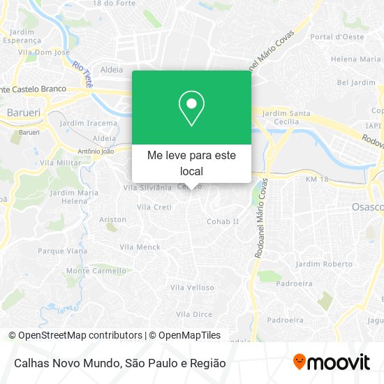 Calhas Novo Mundo mapa