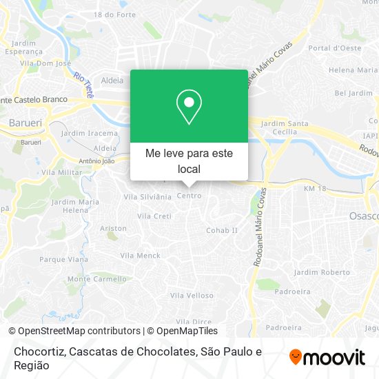 Chocortiz, Cascatas de Chocolates mapa
