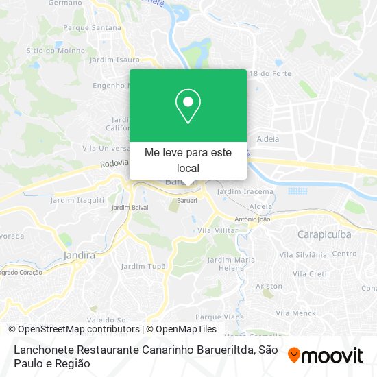 Lanchonete Restaurante Canarinho Barueriltda mapa