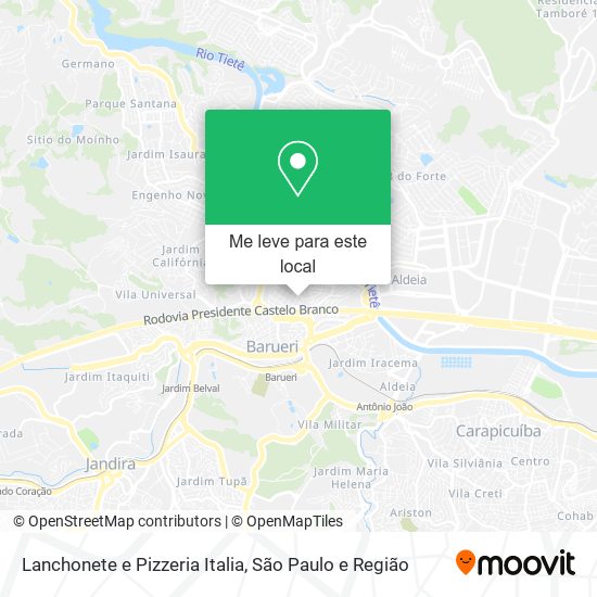 Lanchonete e Pizzeria Italia mapa