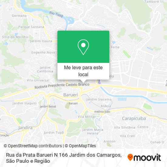 Rua da Prata Barueri N 166 Jardim dos Camargos mapa