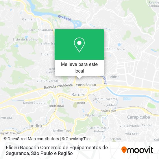 Eliseu Baccarin Comercio de Equipamentos de Seguranca mapa