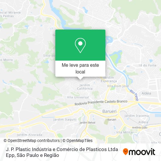 J. P. Plastic Indústria e Comércio de Plasticos Ltda Epp mapa