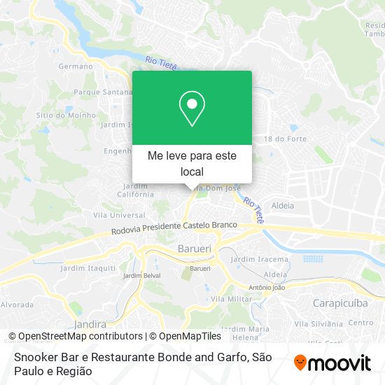 Snooker Bar e Restaurante Bonde and Garfo mapa