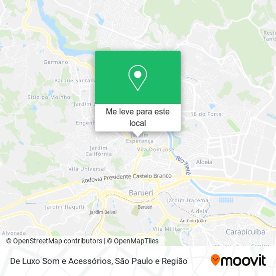 De Luxo Som e Acessórios mapa