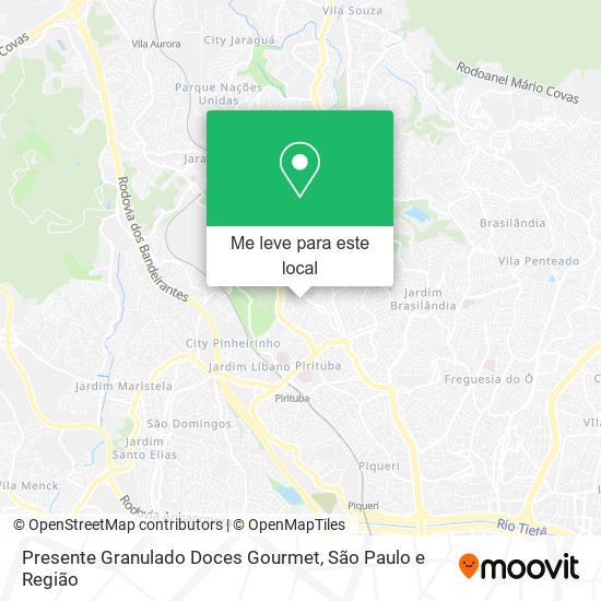 Presente Granulado Doces Gourmet mapa