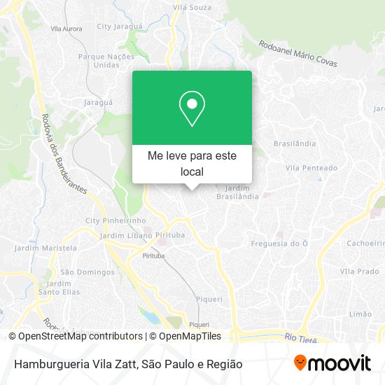 Hamburgueria Vila Zatt mapa