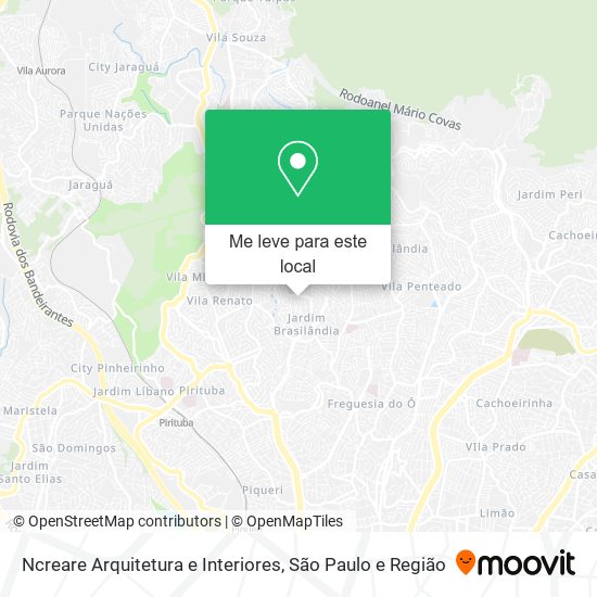 Ncreare Arquitetura e Interiores mapa