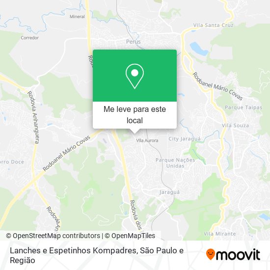 Lanches e Espetinhos Kompadres mapa