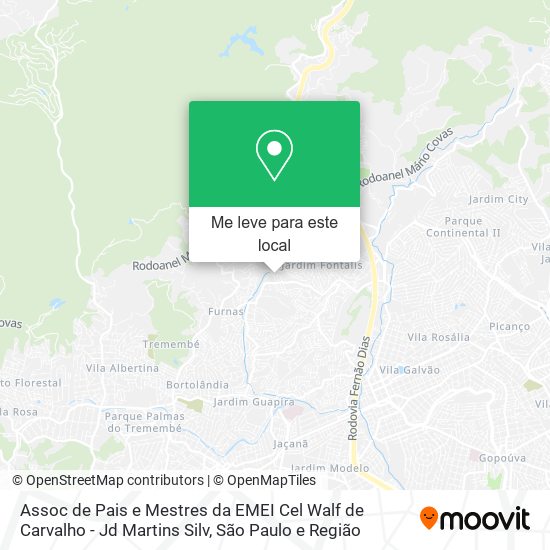 Assoc de Pais e Mestres da EMEI Cel Walf de Carvalho - Jd Martins Silv mapa