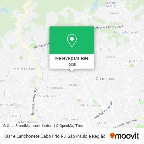 Bar e Lanchonete Cabo Frio RJ mapa